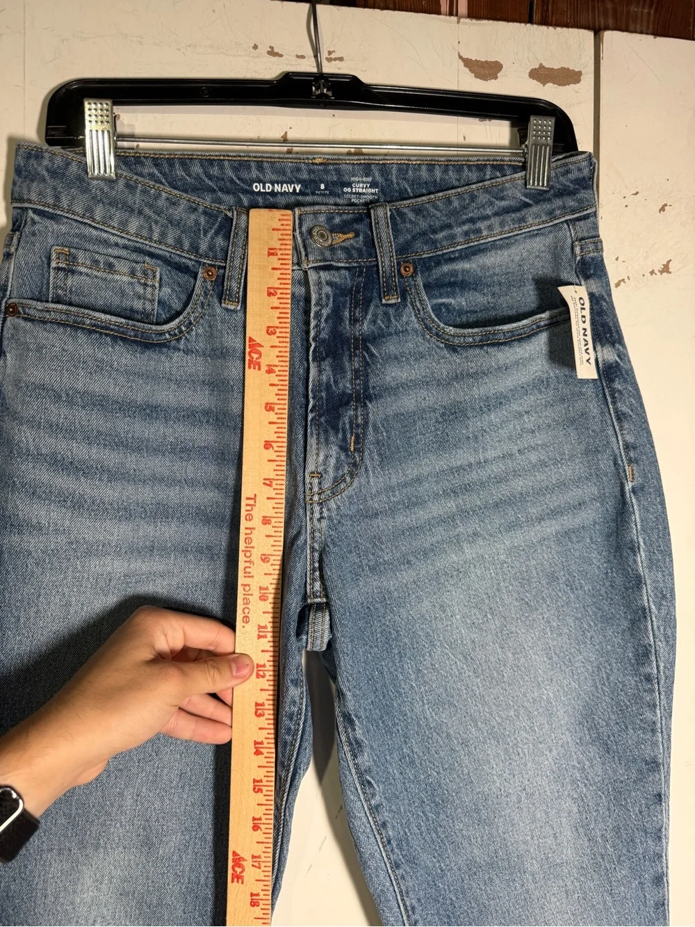 Old Navy High Rise Curvy OG Straight Jeans Secret Smooth Pockets Blue Sz 8P NWT